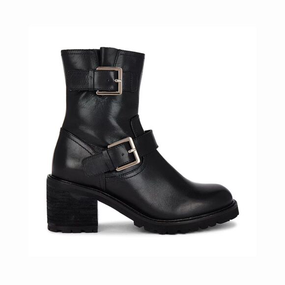Seychelles Shoes - Seychelles Womens Boots Black Leather Run Free Buckle Ankle Heeled Bootie US 8.5
